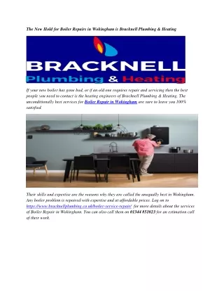 The New Hold for Boiler Repairs in Wokingham is Bracknell Plumbing & Heating