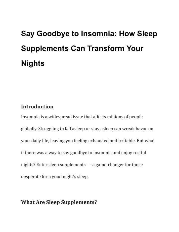 say goodbye to insomnia how sleep