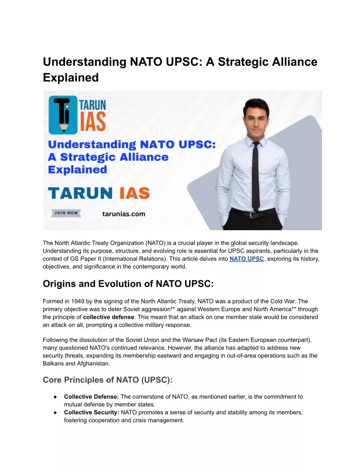 understanding nato upsc a strategic alliance