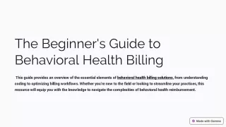 the beginner s guide to behavioral health billing