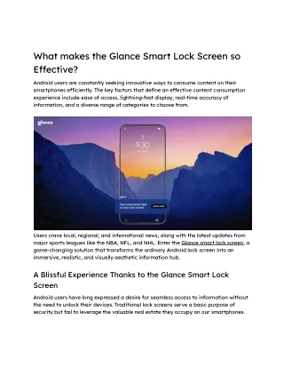what makes the glance smart lock screen