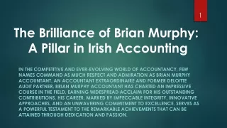 the brilliance of brian murphy a pillar in irish