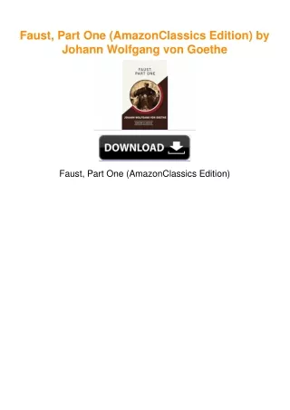 Faust, Part One (AmazonClassics Edition) by Johann Wolfgang von Goethe