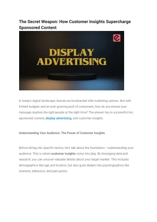 The Secret Weapon_ How Customer Insights Supercharge Sponsored Content