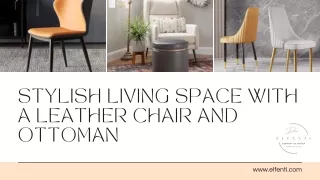 Stylish Living Space with a Leather Chair and Ottoman