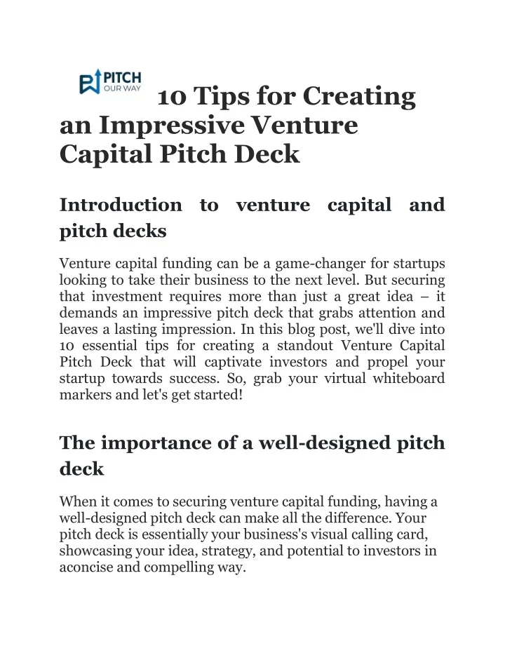 PPT - Invest in Innovation: Venture Capital Pitch Deck Essentials ...