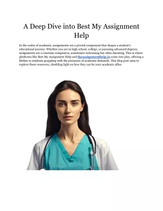 a deep dive into best my assignment help