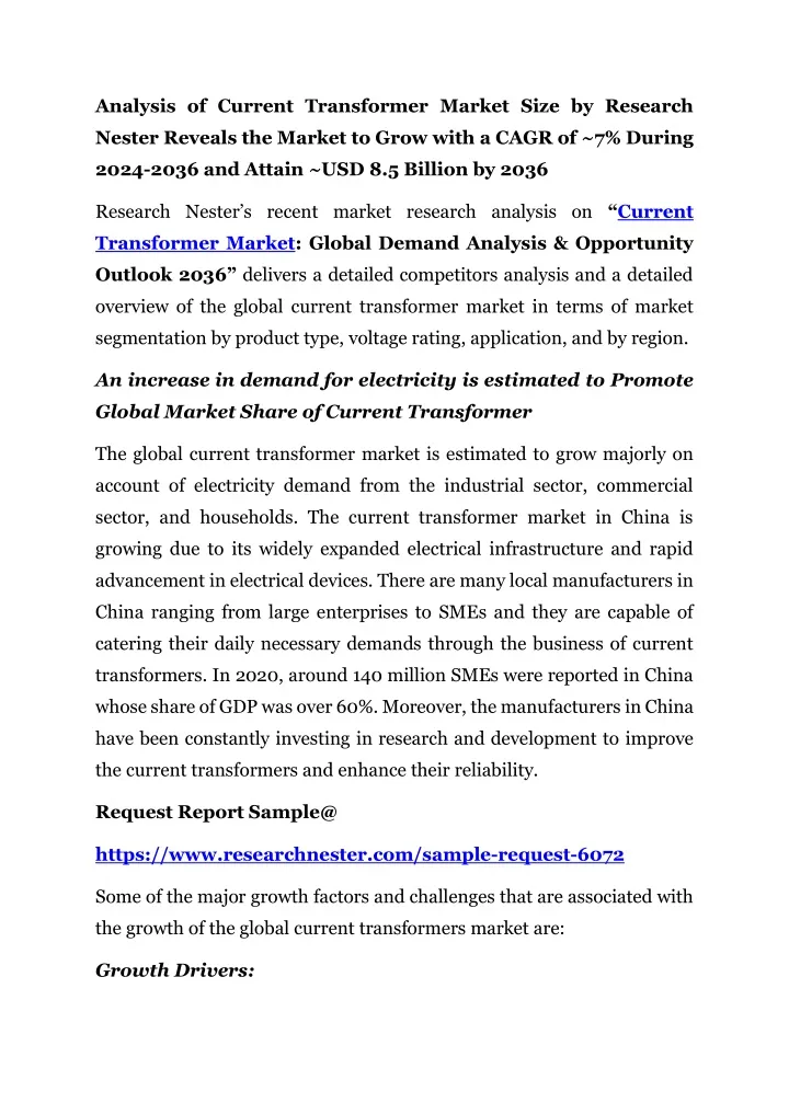 analysis of current transformer market size