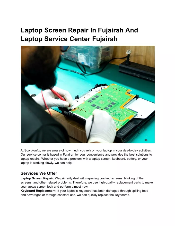 laptop screen repair in fujairah and laptop