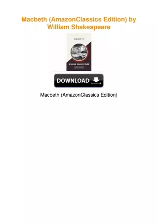 Macbeth (AmazonClassics Edition) by William Shakespeare