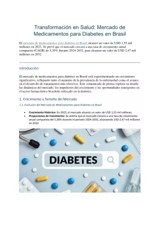 Mercado de Medicamentos para Diabetes en Brasil