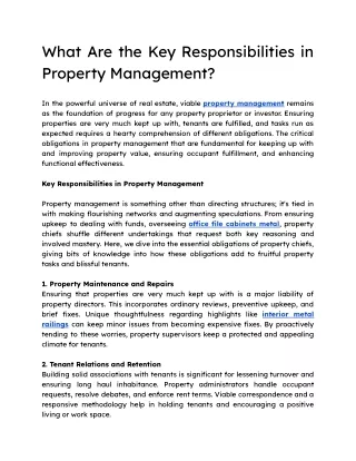 What Are the Key Responsibilities in Property Management_