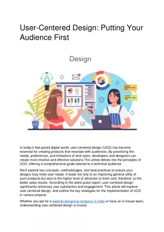 user centered design putting your audience first