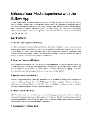 Enhance Your Media Experience with the Gallery App