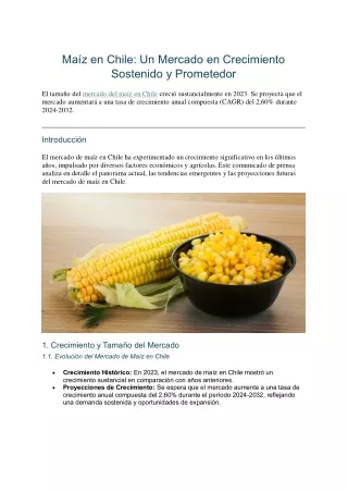 Mercado de Maíz en Chile