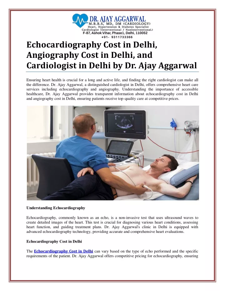 echocardiography cost in delhi angiography cost