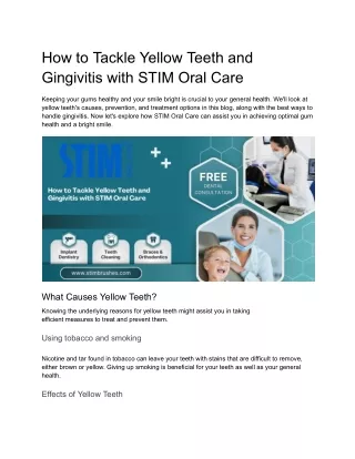How to Tackle Yellow Teeth and Gingivitis with STIM Oral Care