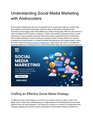 Understanding Social Media Marketing with Androcoders