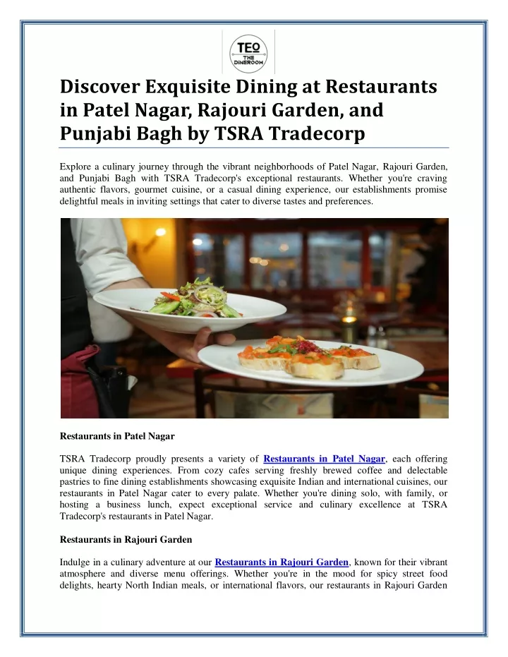 discover exquisite dining at restaurants in patel