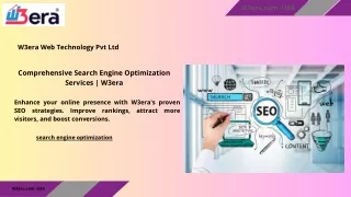 Comprehensive Search Engine Optimization Services | W3era