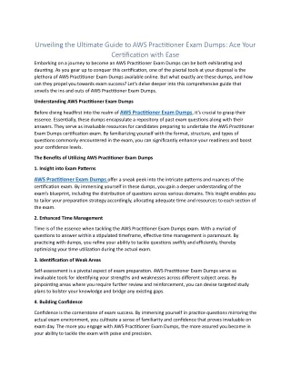 DumpsBoss AWS Practitioner Exam Dumps: Top Study Resource