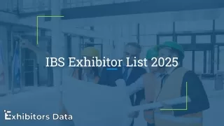 IBS Exhibitor List 2025