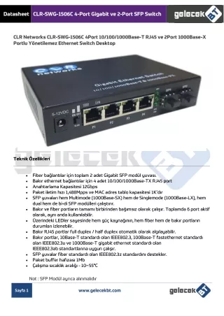datasheet clr swg 1506c 4 port gigabit ve 2 port