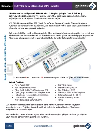 datasheet clr tgs bxxx 10gbps bidi sfp mod ller