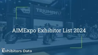 AIMExpo Exhibitor List 2024