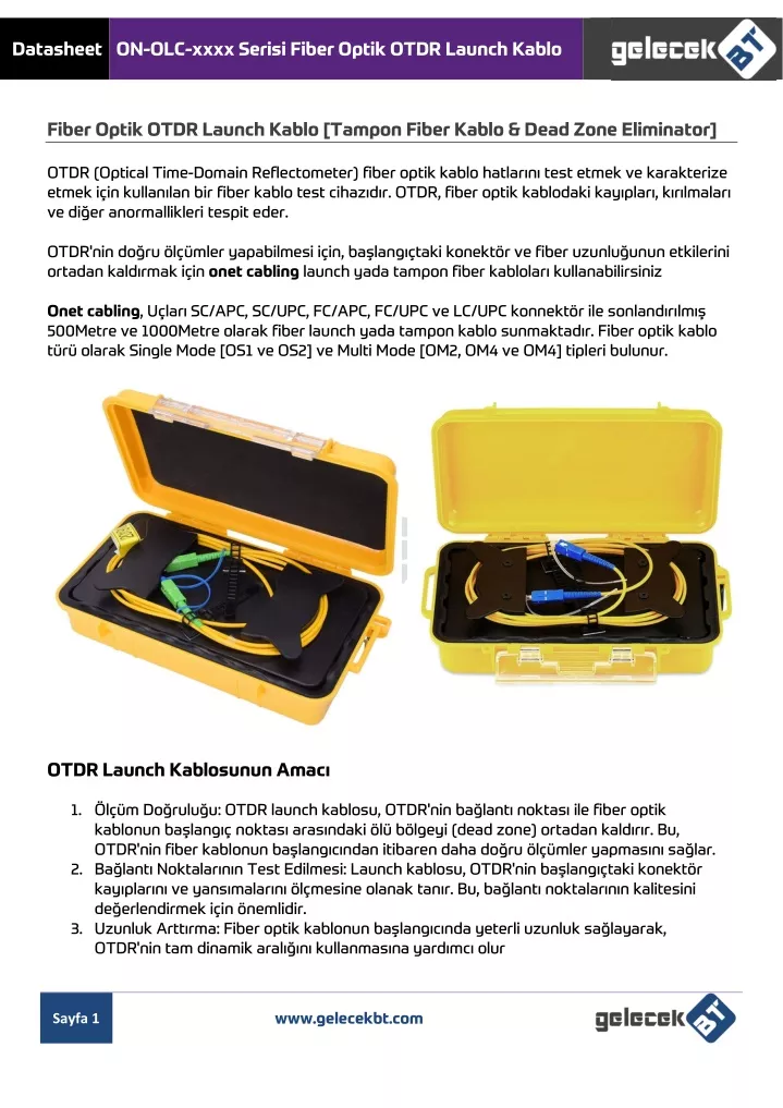 datasheet on olc xxxx serisi fiber optik otdr