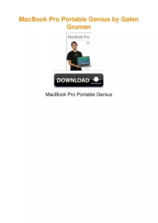 MacBook Pro Portable Genius by Galen Gruman