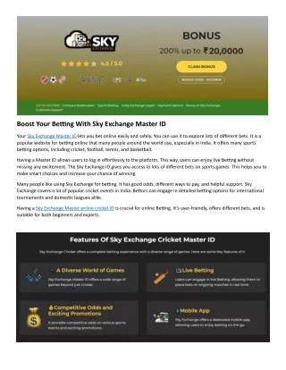 sky Exchange Master ID Enhance Your Master ID Experience