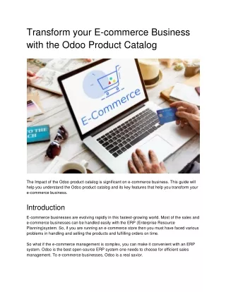 Transform your E-commerce Business with the Odoo Product Catalog