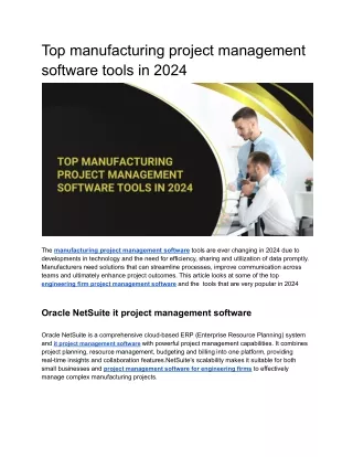 Top manufacturing project management software tools in 2024