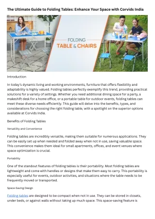 Folding tables