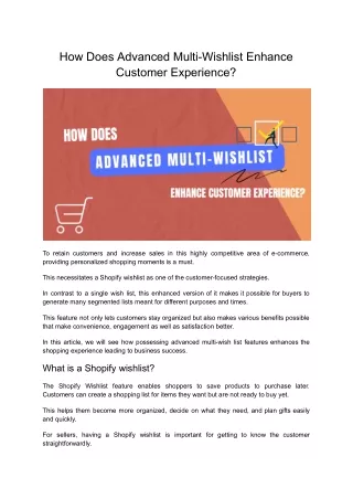 How Does Advanced Multi-Wishlist Enhance Customer Experience