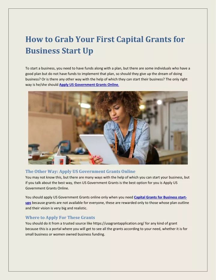 how to grab your first capital grants