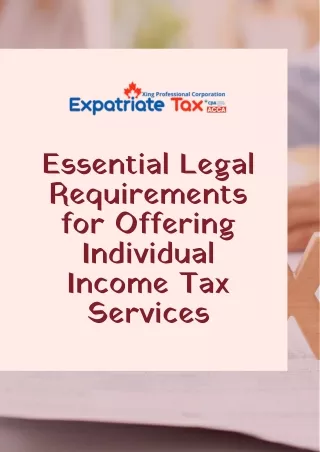 Essential Legal Requirements for Offering Individual Income Tax Services