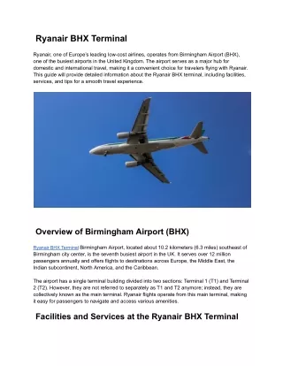 Ryanair BHX Terminal
