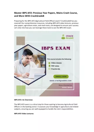 master ibps afo previous year papers mains crash