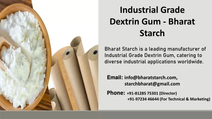 industrial grade dextrin gum bharat starch