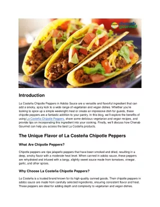 Vegetarian and Vegan Recipes Featuring La Costeña Chipotle Peppers