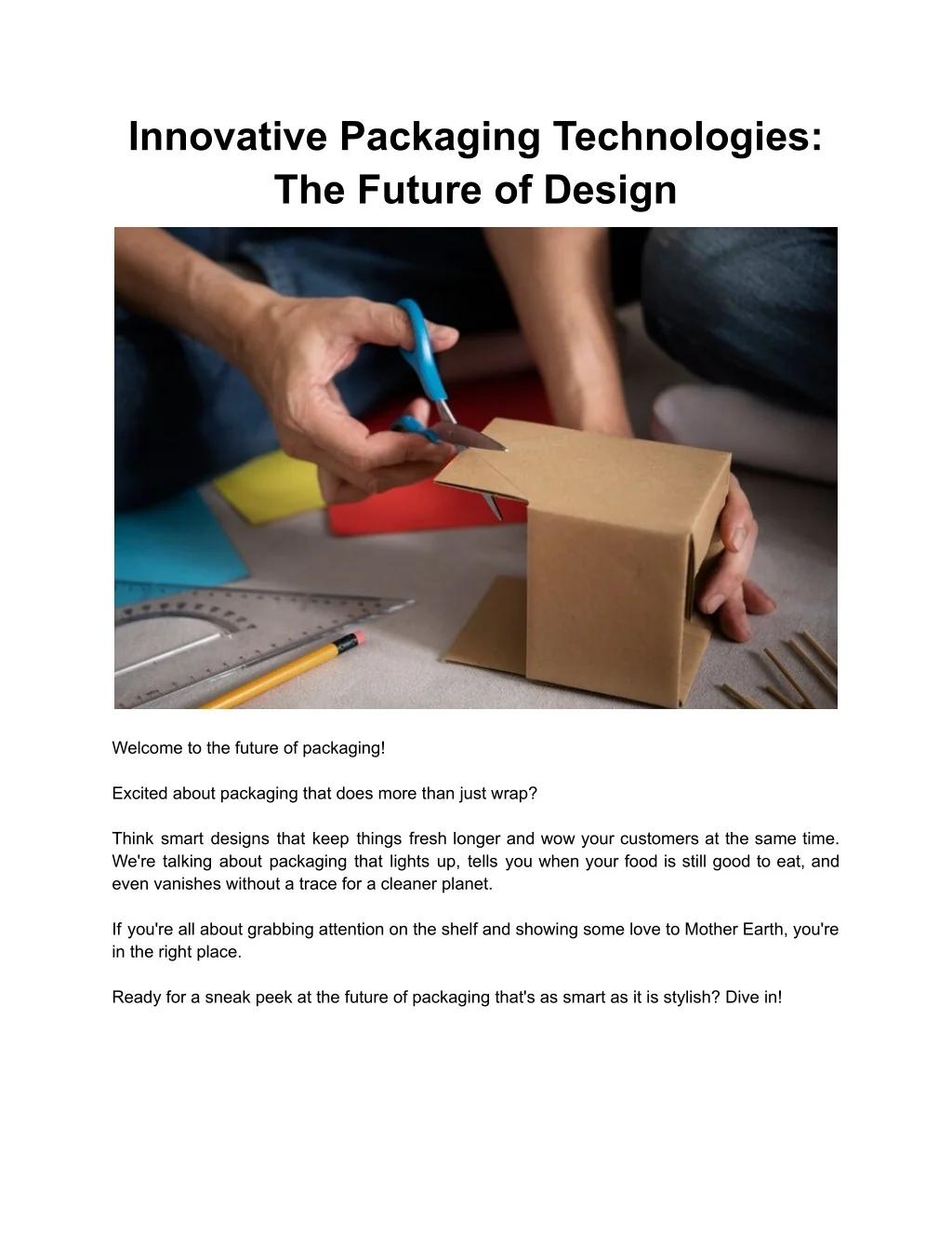 PPT - Innovative Packaging Technologies: The Future of Design ...