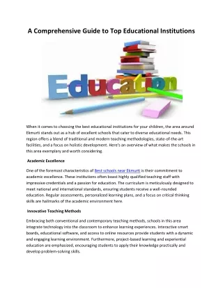a comprehensive guide to top educational