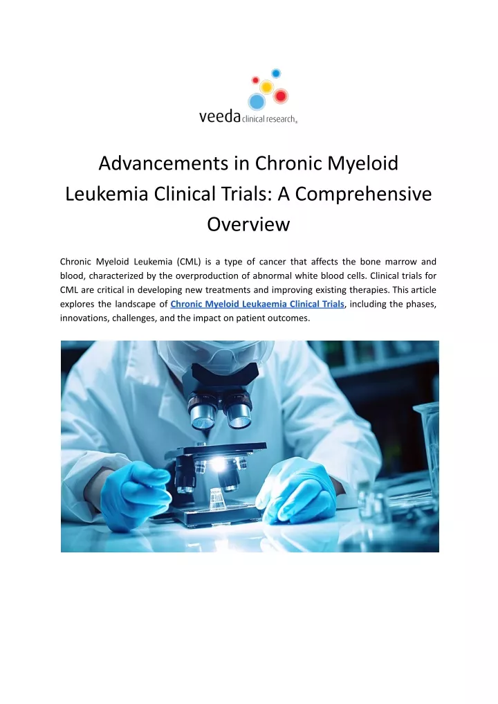 advancements in chronic myeloid leukemia clinical