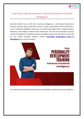 Boost Your Emotional Intelligence with Personality Development Training