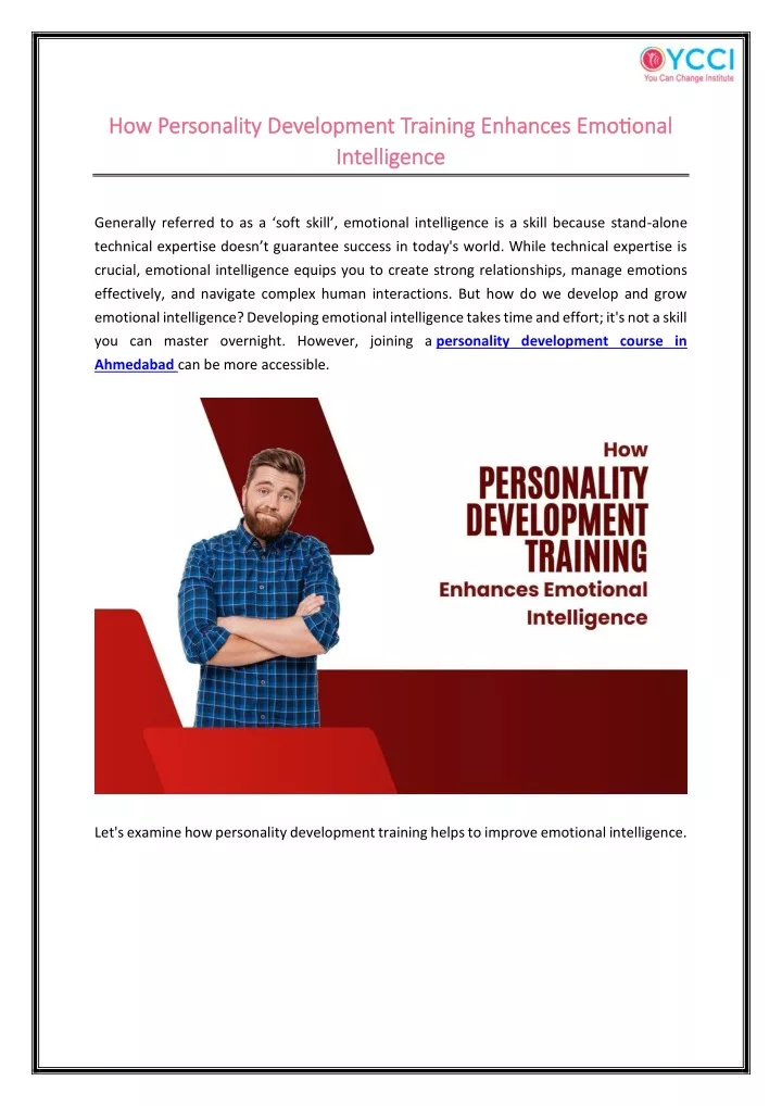 how personality development training enhances