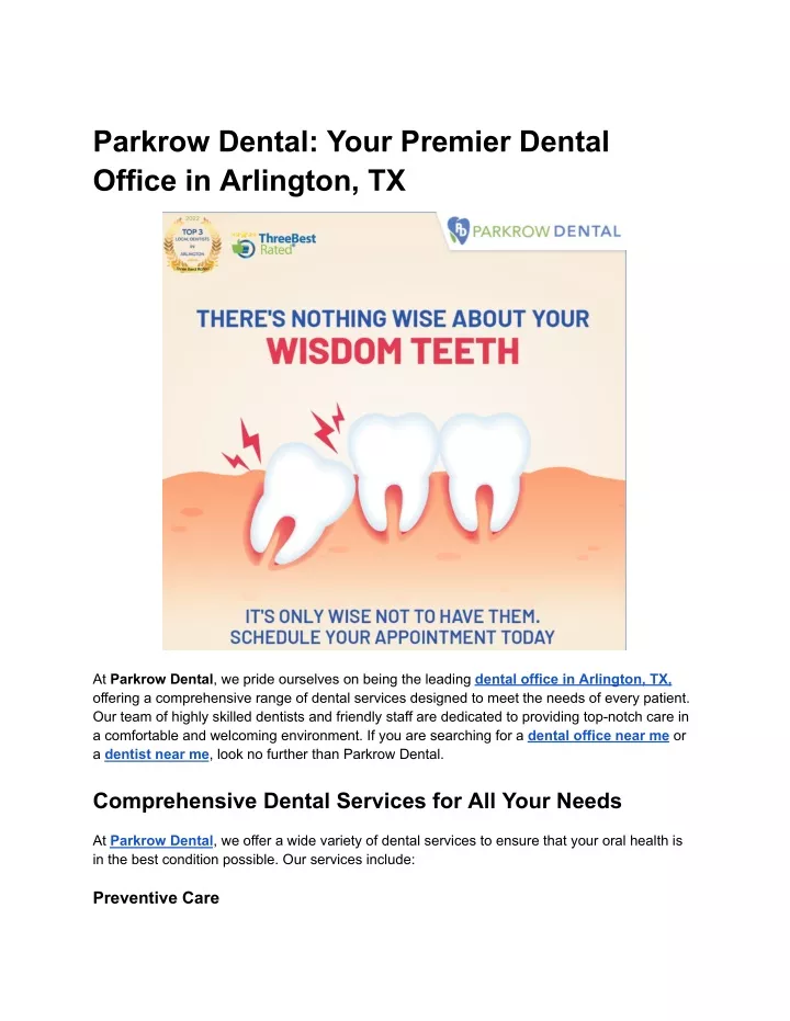 parkrow dental your premier dental office