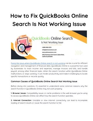 how to fix quickbooks online search