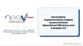 servicenow implementation helped lenovo achieve operational efficiency and a greater cx